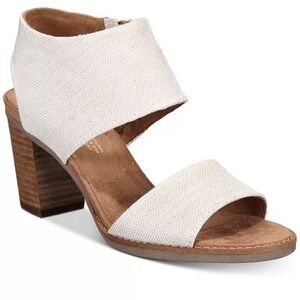 Toms Cream Chunky Heel Sandals
